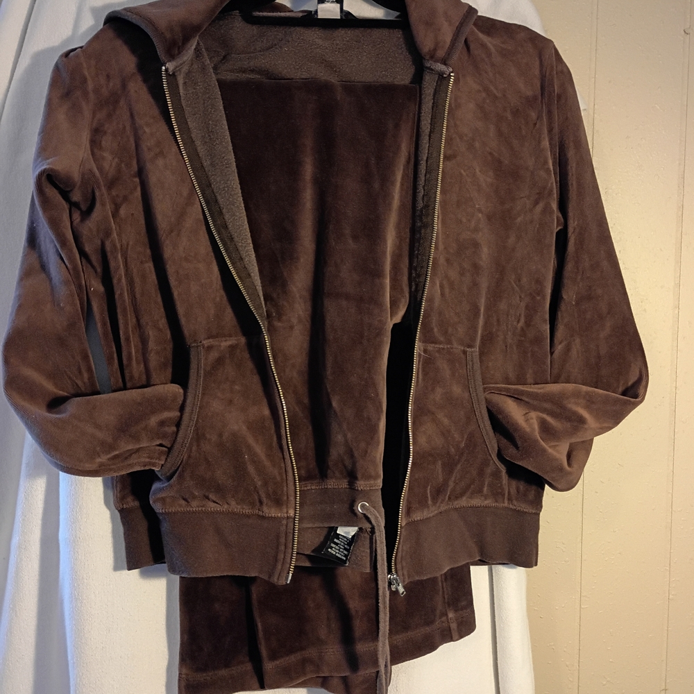 Moda International Chocolate Velour Hoodie